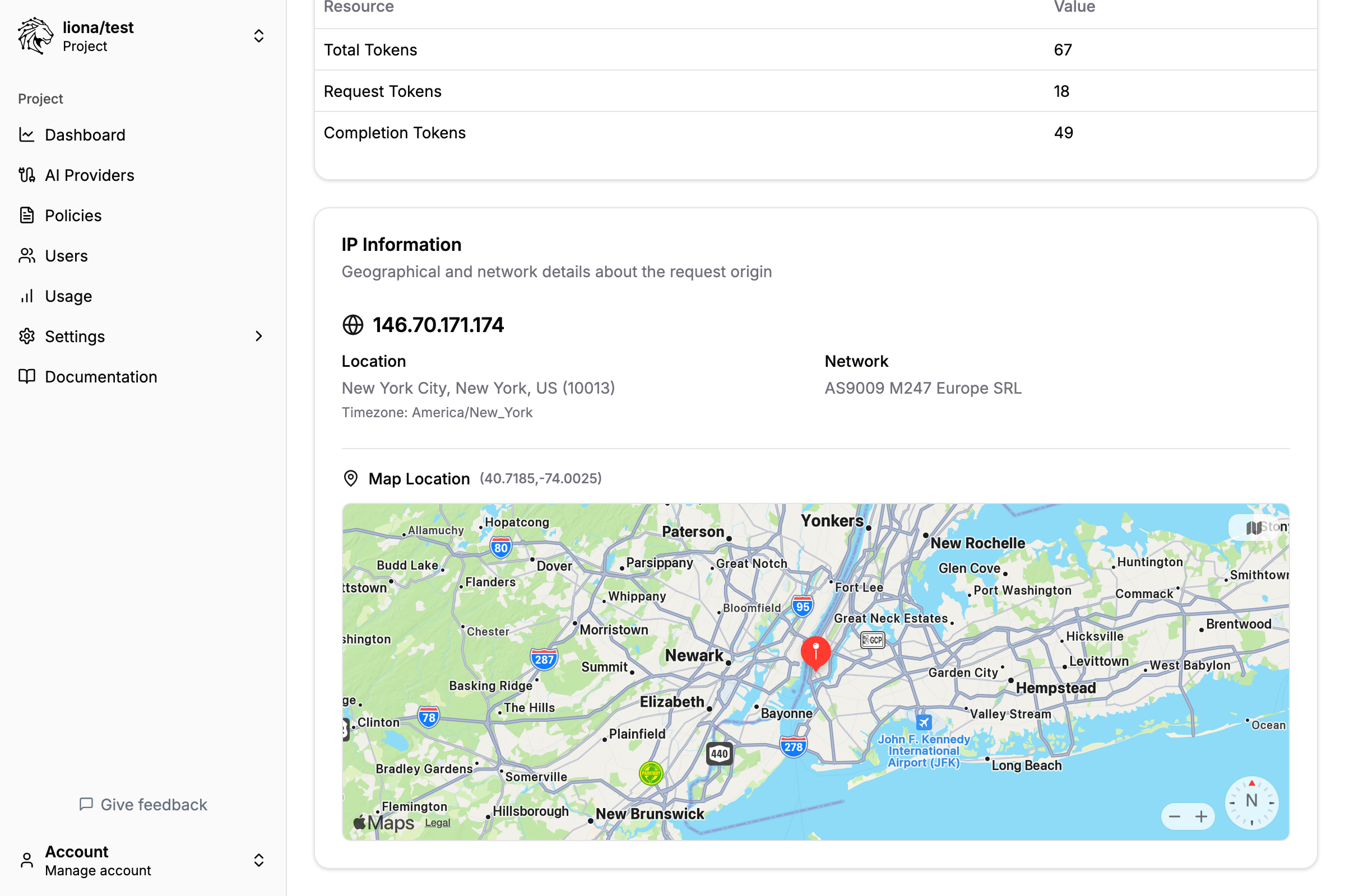 Global Request Tracking Map screenshot