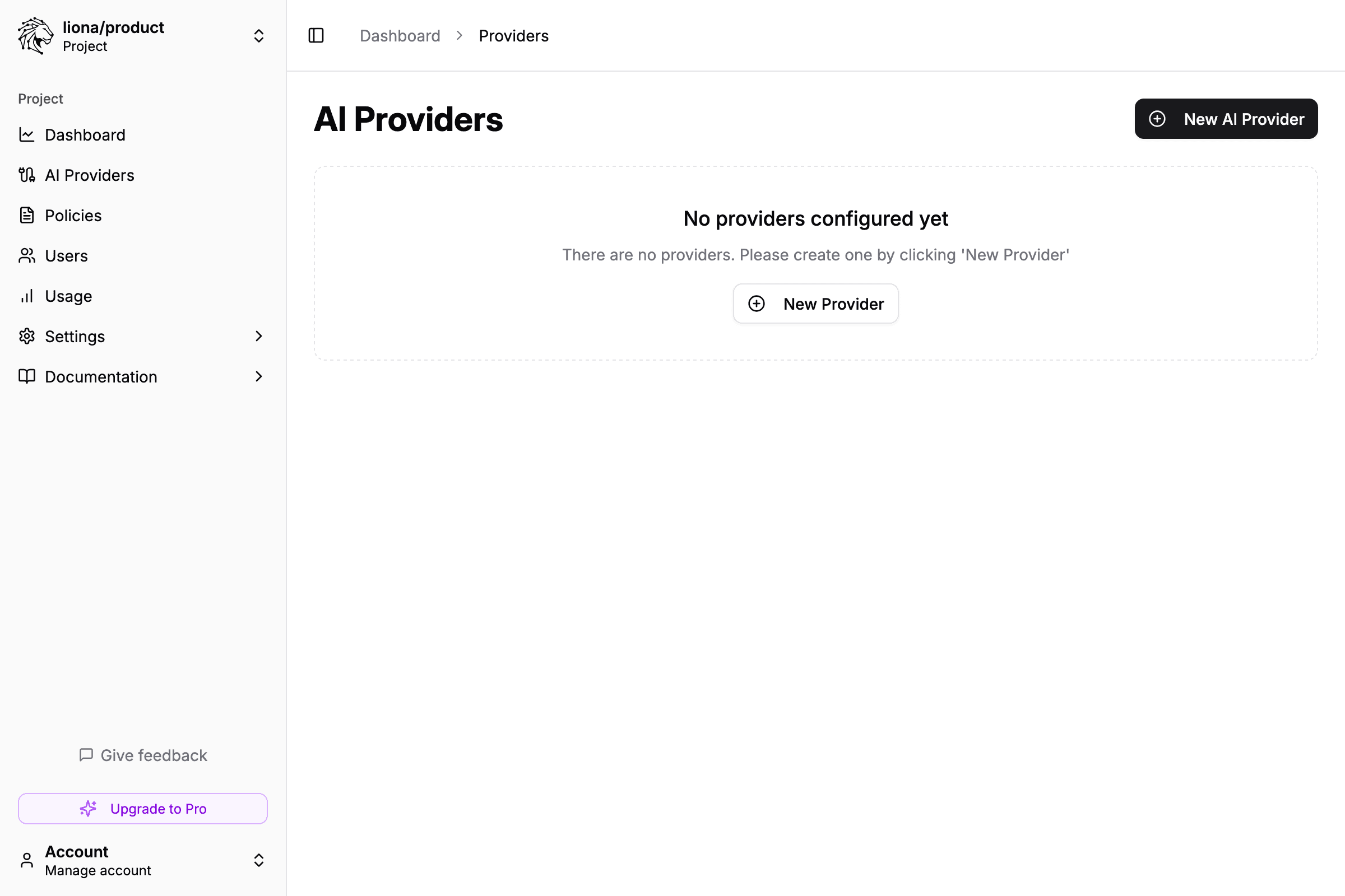 Navigate to AI Providers