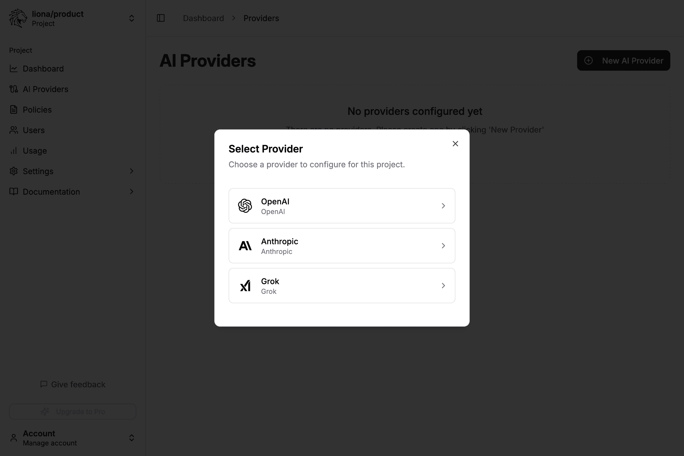 Adding an AI provider