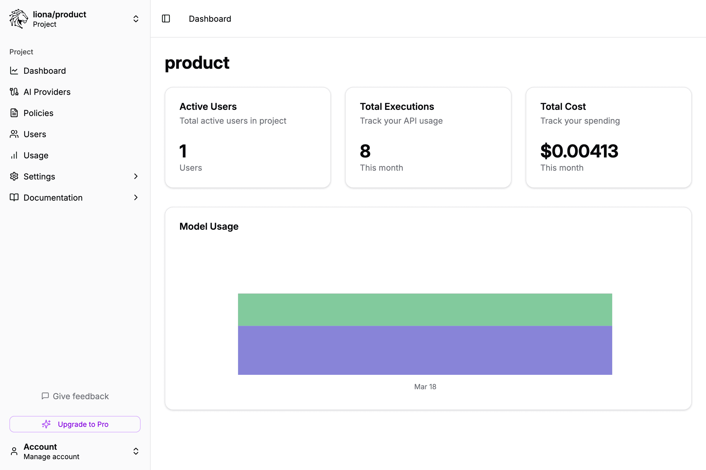 Project dashboard
